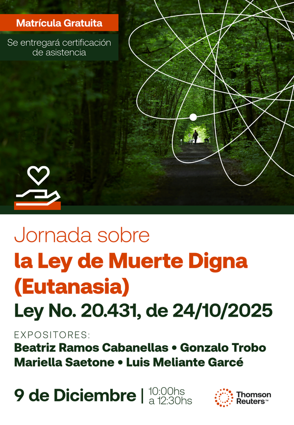 Jornada sobre la Ley de Muerte Digna (Eutanasia). Ley No. 20.431, de 24/10/2025