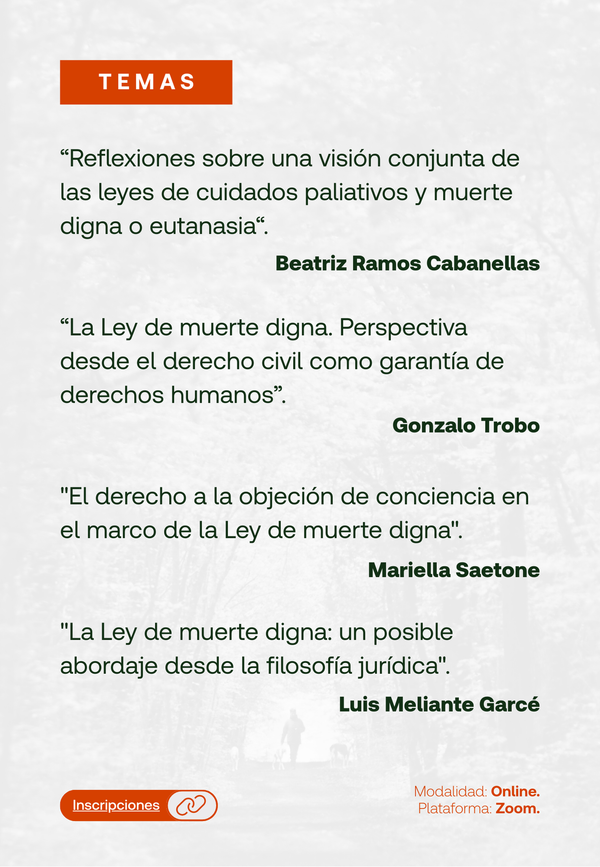 Jornada sobre la Ley de Muerte Digna (Eutanasia). Ley No. 20.431, de 24/10/2025