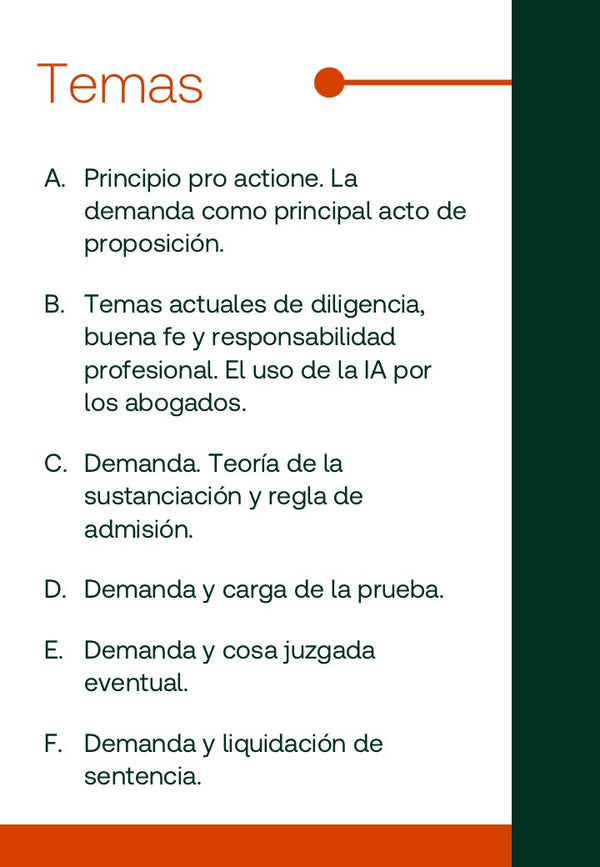 Curso de Posgrado de Derecho Procesal Civil “La demanda. Aspectos estratégicos, procesales, de litigación, diligencia y responsabilidad profesional”
