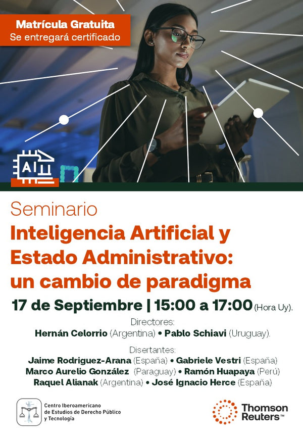 Seminario sin costo. Inteligencia Artificial y Estado Administrativo: un cambio de paradigma