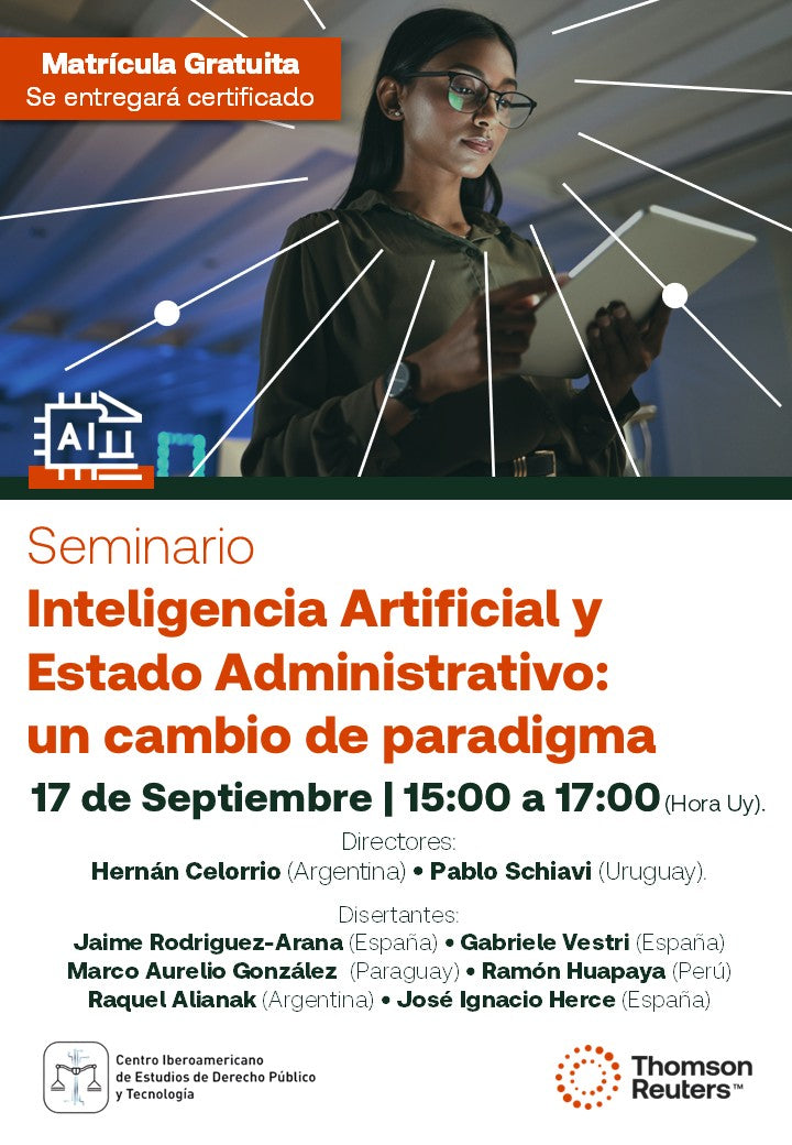 Seminario sin costo. Inteligencia Artificial y Estado Administrativo: un cambio de paradigma