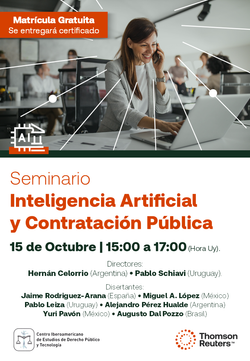 Seminario sin costo. Inteligencia Artificial y Contratación Pública