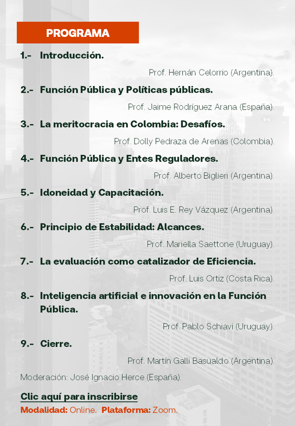 Seminario. Enfoque actual de la función pública