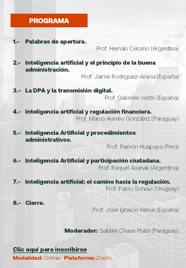Seminario sin costo. Inteligencia Artificial y Estado Administrativo: un cambio de paradigma